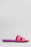 Carrano Leather Slides In Purple