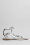 Carrano Artistic Glam Flat Sandals In Silver