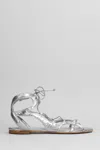 Carrano Artistic Glam Flat Sandals In Silver
