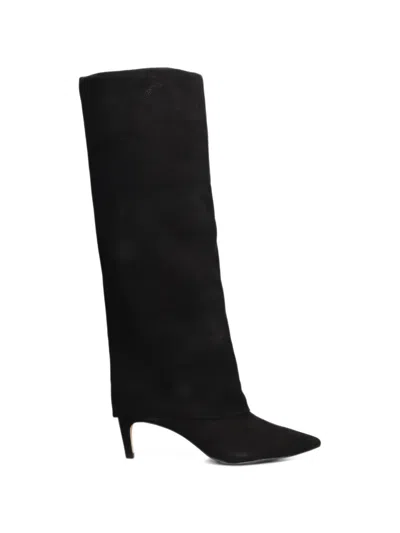 Carrano Fold-over Pointed-toe Boots In Black