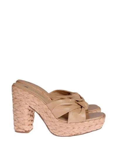Carrano Knotted Crossover-strap Sandals In Neutral