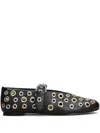 Carrano Leather Ballerina Shoes In Black