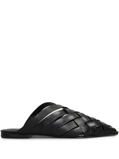 Carrano Leather Mules In Black
