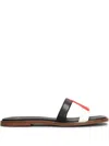 Carrano Leather Slides In Black