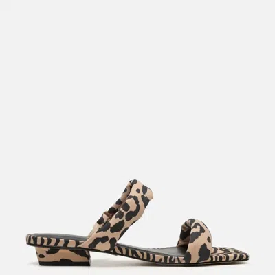 Carrano Leopard Flat Sandals In Beige In Brown