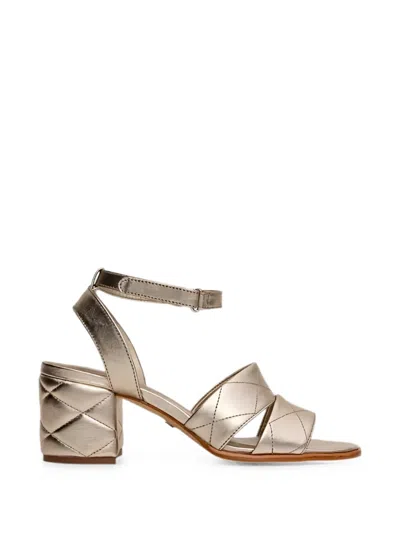 Carrano Quilted Metallic Sandals In Gold