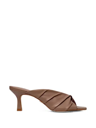Carrano Ruched Effect Sandals In Animal Print