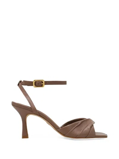 Carrano Ruched-strap Sandals In Brown