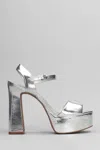 Carrano 130mm Leather Sandals In Silver