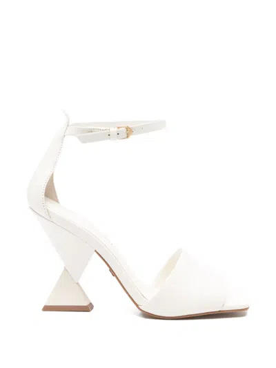 Carrano Sculpted-heel Sandals In White