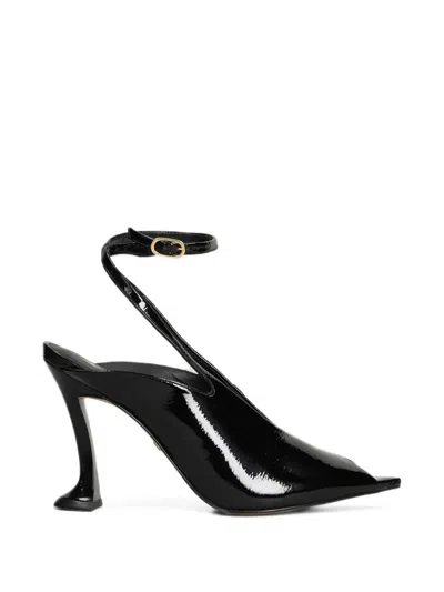 Carrano Silhouette Patent Ankle-strap Heeled Sandals In Black