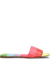 Carrano Striped Flat Sandals In Pink