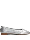Carrano Stud-detailing Ballerina Shoes In Silver