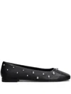 Carrano Stud-embellished Ballet Flats In Black