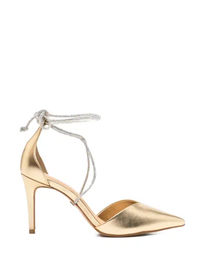 Carrano Tie-ankle Heeled Pumps In Gold
