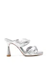 Carrano Twisted-strap Square-toe Sandals In Silver