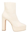 Carrano Woman Ankle Boots Ivory Size 10 Soft Leather In White