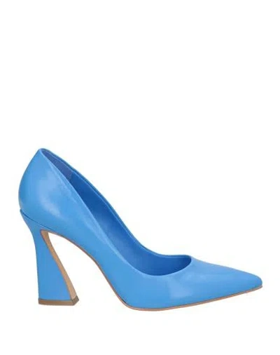 Carrano Woman Pumps Azure Size 5 Leather In Blue