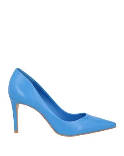 Carrano Woman Pumps Azure Size 5 Leather In Blue