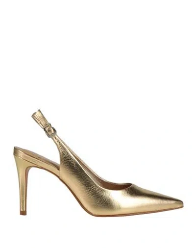 Carrano Woman Pumps Gold Size 7 Leather