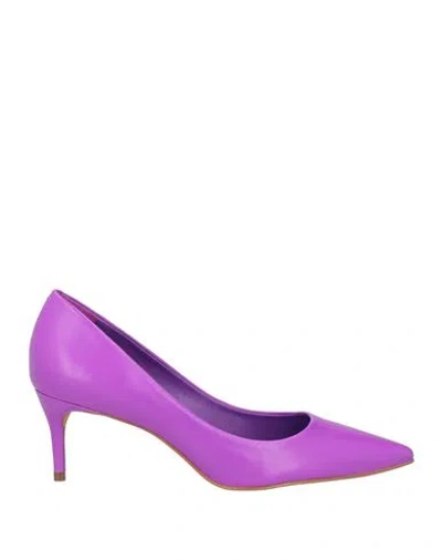Carrano Woman Pumps Purple Size 4 Soft Leather