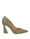 Carrano Woman Pumps Sage Green Size 8 Soft Leather