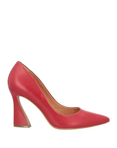 Carrano Woman Pumps Tomato Red Size 8 Soft Leather