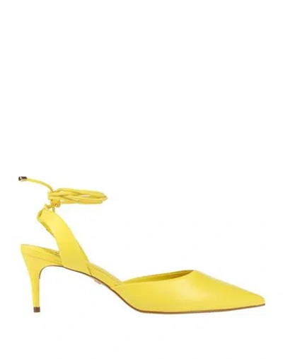 Carrano Woman Pumps Yellow Size 10 Leather
