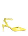 Carrano Woman Pumps Yellow Size 7 Leather In Yellow