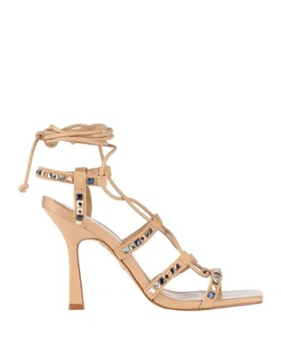 Carrano Woman Sandals Beige Size 6 Leather