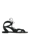 Carrano Artistic Glam Flat Sandals In Black