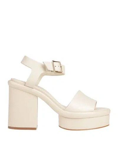 Carrano Woman Sandals Cream Size 7 Leather In White