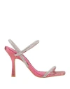 Carrano Woman Sandals Fuchsia Size 5 Leather In Pink