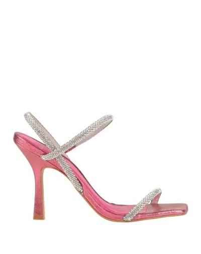 Carrano Woman Sandals Fuchsia Size 5 Leather In Pink