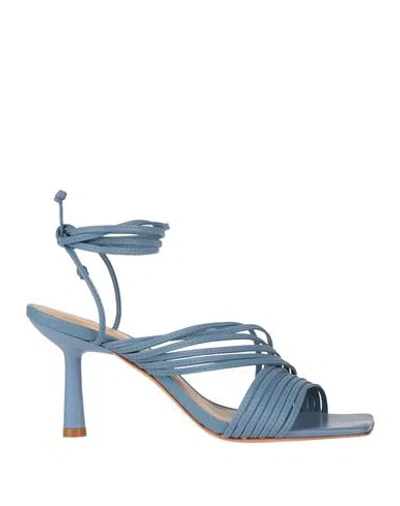 Carrano Woman Sandals Light Blue Size 10 Leather