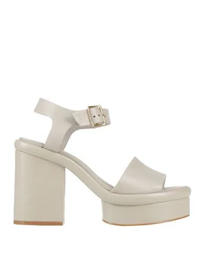 Carrano Woman Sandals Light Grey Size 7 Leather