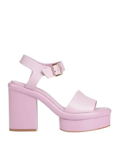 Carrano Woman Sandals Light Purple Size 7 Leather