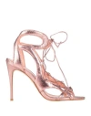 Carrano Woman Sandals Rose Gold Size 7 Leather In Pink