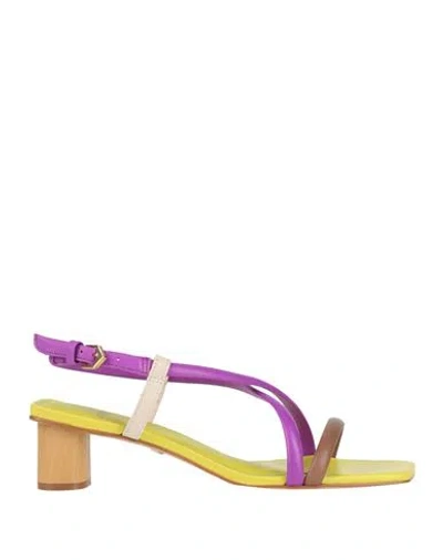 Carrano Woman Sandals Purple Size 7 Leather