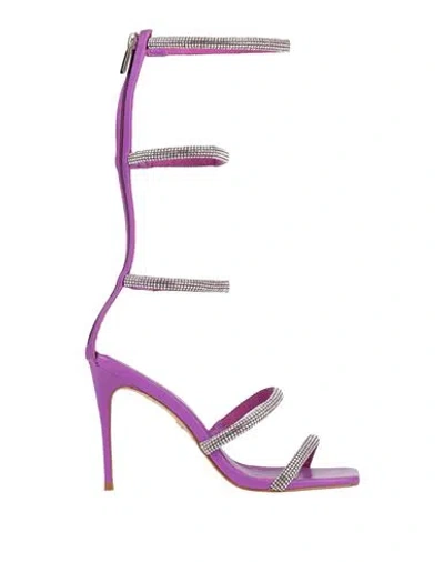 Carrano Woman Sandals Purple Size 7 Leather