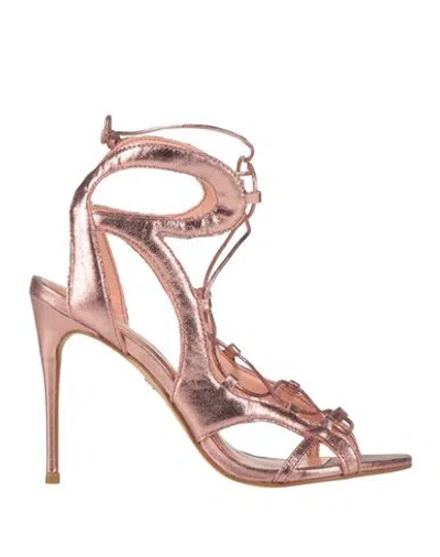 Carrano Woman Sandals Rose Gold Size 7 Leather