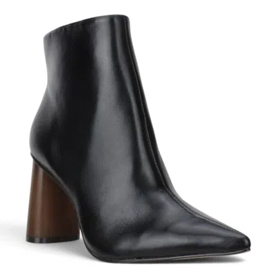 Carrano Women's Anna Wooden Heel Leather Bootie In Black