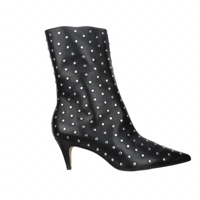 Carrano Women's Aurora Leather Studded Mid-calf Boot In Black