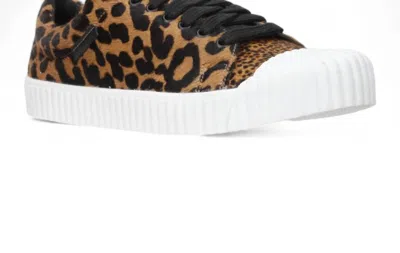 Carrano Women's Leather Fur Sneakers In Calf Hair Leopard/zebra In Brown