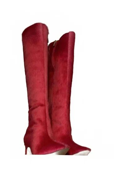 Carrano Women's Lipstick Suede Boot In Pink