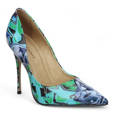 Carrano Women's Loretta Patent Leather Pump Sandals In Graffiti Green In Multi
