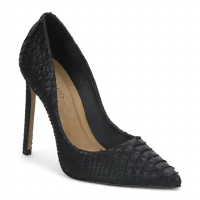 Carrano Women's Martini Snake Skin Embossed Leather Pump Heel In Black