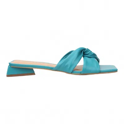 Carrano Women's Serenity Leather Slide Sandal In Blue Lagoon In Multi