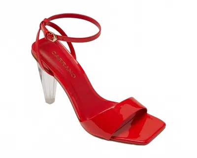Carrano Women's Sky Clear Heel Patent Leather Sandal In Red