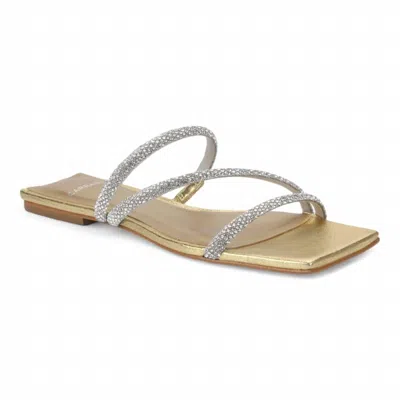 Carrano Women's Sue Dress Flat Sandal In Metallic Leather Gold In Multi